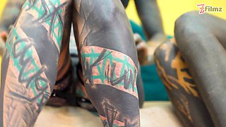 Heavy Tattooed Lesbians Riding Big Toys - Anal, ATM, Fatnasy Dildos - Alt-girls, Punk, Goth, Hippie and Split Tongue