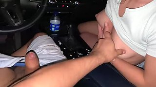 Latina Teen Gives Blowjob in Car for Cash