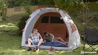 Alluring blonde experiences intense outdoor anal squirting with powerful black lover