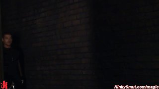 Blond bound and rough banged