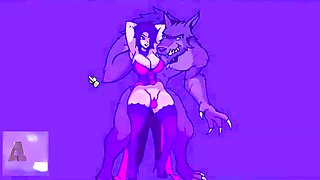 Cartoon monster fuck, elf girl, cartoon monster