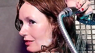 Slow Motion Shower Worship, Nude Cinematic Wet Goddess Body, Sensual Water Play, Glistening Close-up
