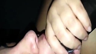 My wife gives a sex blowjob with black cock swallowing