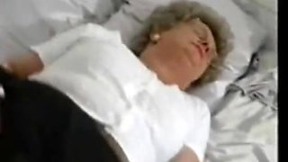 Dirty granny shows off and masturbates