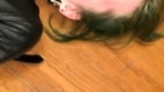 Close up teen foot worship