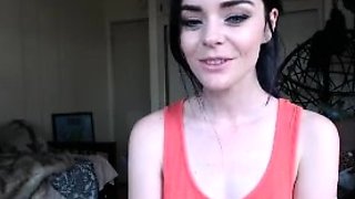 Busty brunette solo masturbation