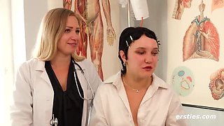 German Lesbian Doctors Gabi and Hannah Hot Medical Sex with Dildo and Vibrator Fingering HD