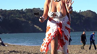 Hot amateur shakes her big boobs