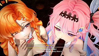 Wuthering Waves - Sigrika and Denia Naughty Club Party Fuck - 3D Hentai Animations