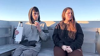 Neighbors Watch Me Suck Cock Outdoor - Latina Teen Blowjob & Creampie