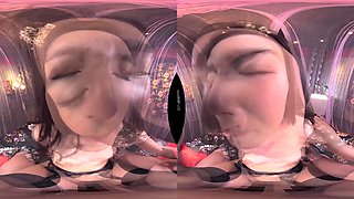 Lustful asian babe VR exciting adult story