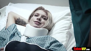 Doctor gives patient a sponge bath and vaginal probe