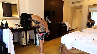 Bubble butt Thai MILF wife POV blowjob