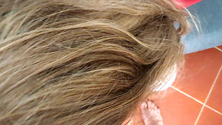 Blonde MILF POV Blowjob and Swallow with Sunglasses