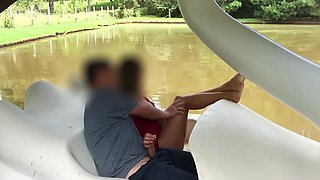 Risky anal fuck in the middle of a lake with a hot MILF