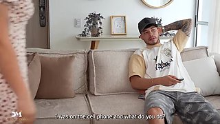 Latina Cuckold Wife Fucks Husband's Friend in Kitchen - Iris Rodriguez Takes Big Cock