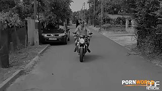 Redhead Shona River Rides Biker's Big Dick In The Outdoors