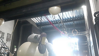 Horny Girl Squirt Naked at the Gym