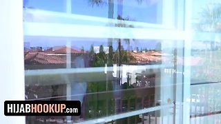 Hijab hookup - defying arab babe Izzy Lush gets naughty with her boyfriend while home alone