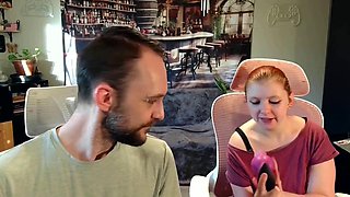 Hentai Redhead Unboxes Thick Fantasy Buttplug for Masturbation