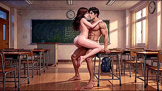 Professor Can't Resist His Sexy Adult Student's Body (AI Generated)