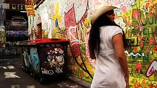 Busty amateur blonde banged in public outdoor