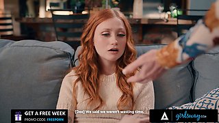 Hot Redhead Scarlet Skies Gets Tied Up & Rough Facefucked by Femdom Dee Williams
