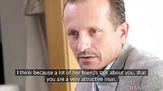 A petite college girl cheats with an older man and takes a creampie in doggy
