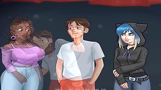 Music teacher's undressing scene from Summertime Saga by Misskitty2k