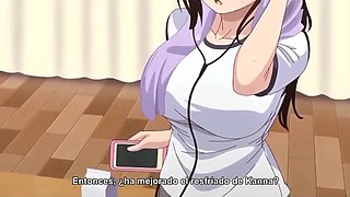 Brunette and busty teen never misses a chance to take his big cock inside hentai