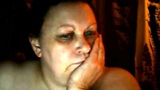 Big-tit Russian BBW Mom Plays on Skype