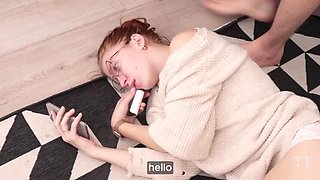 Tim Monster Cock Fucks Crystal White Deep Throat Blowjob & Creampie 4K HD Amateur Teen