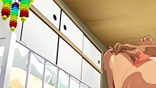 Hentai redhead gives blowjob and having sex