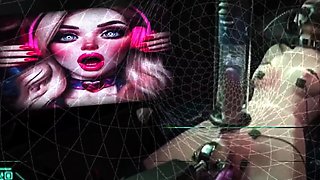 Huge titted shemale tranny masturbating seductively