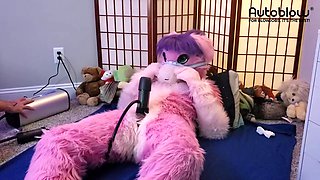 Pink Furry Vicky Tart goes WILD on VacuGlide
