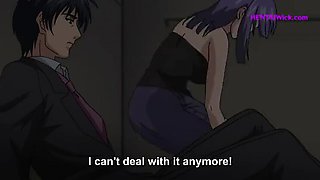 Big Boss Fucks Perv Secretary in Broken Elevator - Uncensored Hentai Anime with ENG Subs