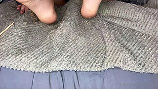 Slutty girl foot fetish with masturbation