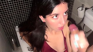 Risky anal fuck with slutty Russian girl in a club's toilet