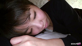 Petite Japanese Step-sister Tricked to Taboo Creampie Fuck at Overnight in One Room at Holiday Trip