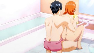 Big cock teenager washes and fucks his eager young MILF