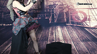 400 Barbara Bieber as Pirate Girl in Ship Cosplay Steampunk Costume