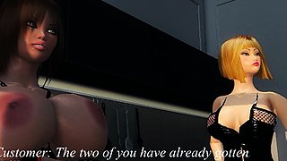 Two 3d cartoon cuties are ready for their bath