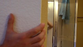 Showering teen stepsis prank and fucked