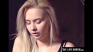 Cute Teen 18+ Masturbates With Teat Clamps And A Large Glass Sex Tool