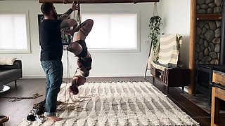 Busty blonde amateur blowjob and fingers her pussy