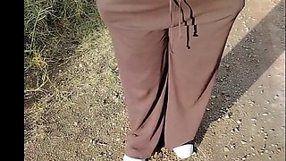 Stepmom in Transparent T-shirt Showing off in Public