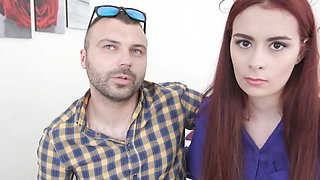 Redheaded Wife Scyley Jam Has Her Pussy Cum Filled While Cuckold Looks on