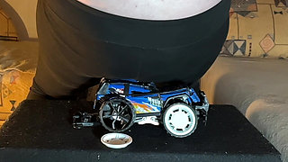 Plastic Toy Car Got Crushed by Lucys Fat Ass!