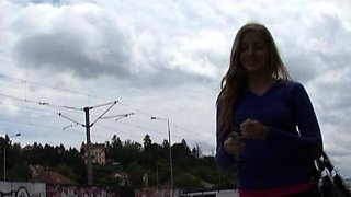 Natural Amateur blowjob outdoors exposed