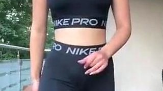 Young amateur teen in solo masturbation playing with herself